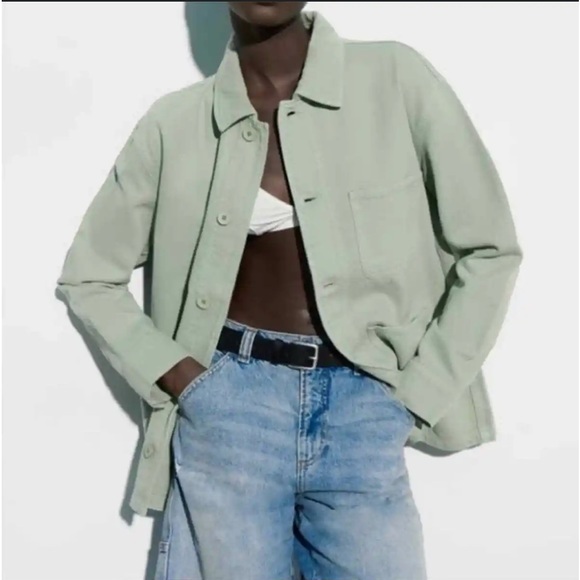 Zara COTTON OVERSHIRT - Picture 1 of 5